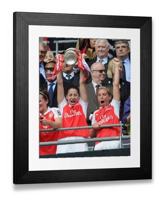 Framed Print : Arsenal Ladies Celebrate FA Cup Victory: Vicky Losada and Jordan Nobbs Triumph Over Chelsea Ladies