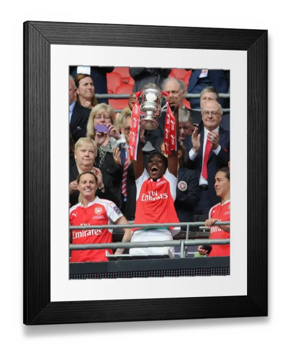 Framed Print : Arsenal Ladies Celebrate FA Cup Victory: Asisat Oshoala Lifts the Trophy Framed Print : Arsenal Ladies Celebrate FA Cup Victory: Asisat Oshoala Lifts the Trophy