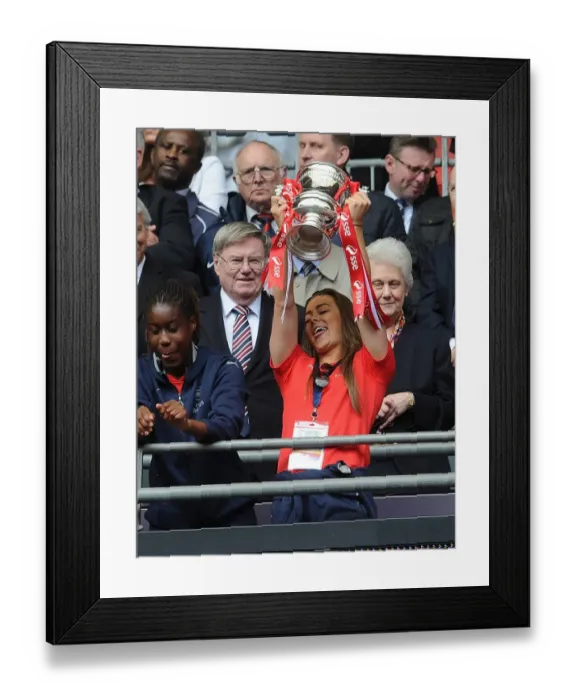 Framed Print : Arsenal Ladies Triumph over Chelsea Ladies: Jemma Rose Raises FA Cup Victory