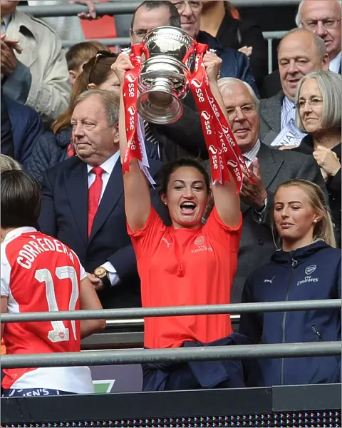 Arsenal Ladies Celebrate FA Cup Victory: Jodie Taylor Lifts the Trophy