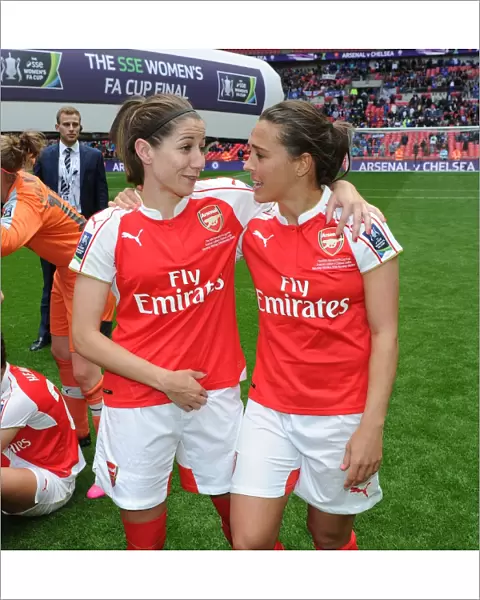 Arsenal Ladies Celebrate FA Cup Victory: Champions Vicky Losada and Fara Williams Rejoice