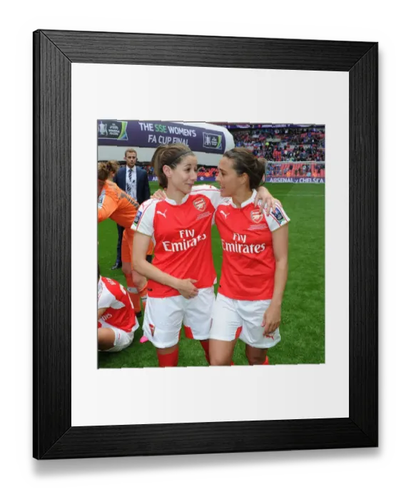 Framed Print : Arsenal Ladies Celebrate FA Cup Victory: Champions Vicky Losada and Fara Williams Rejoice Framed Print : Arsenal Ladies Celebrate FA Cup Victory: Champions Vicky Losada and Fara Williams Rejoice