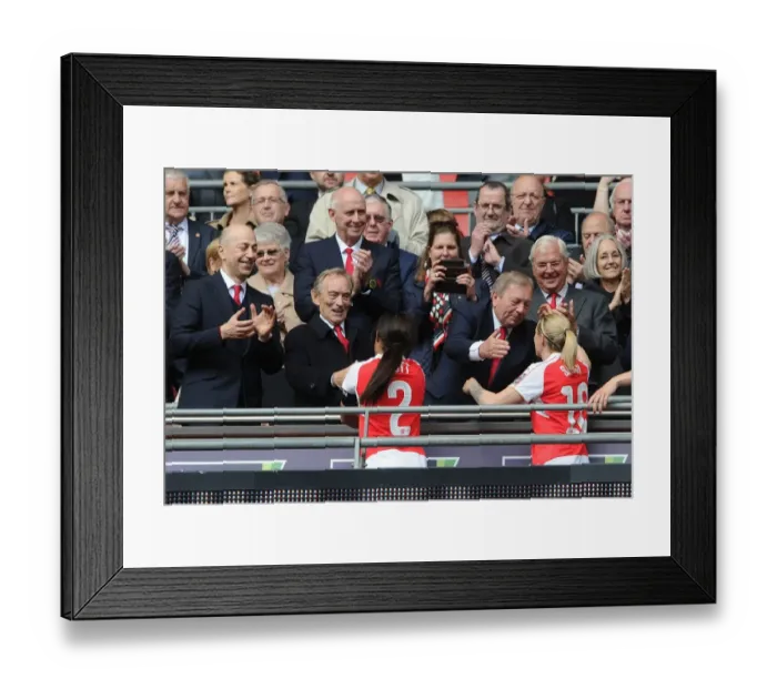 Framed Print : Arsenal Ladies Celebrate FA Cup Victory: Vic Akers Embraces Kelly Smith - Arsenal FC