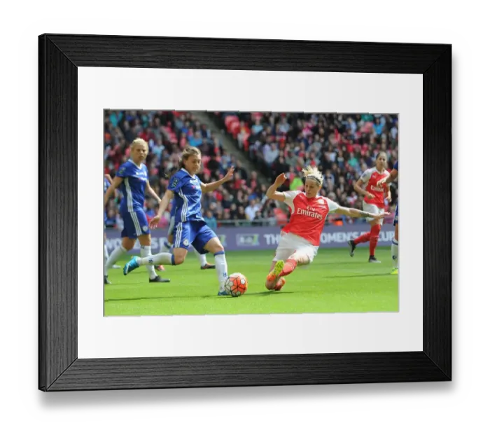 Framed Print : Arsenal vs. Chelsea: FA Women's Cup Final Showdown at Wembley Stadium (2016) - A Battle of Football Giants