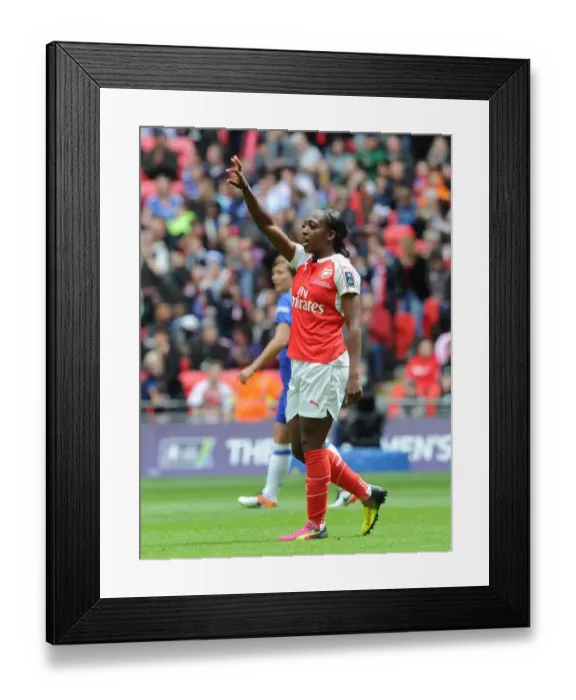 Framed Print : Danielle Carter Scores the Winning Goal: Arsenal Ladies Clinch FA Cup Title Against Chelsea Ladies (2016)