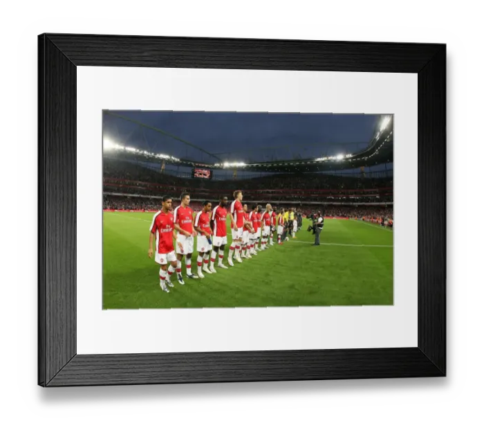 Framed Print : The Arsenal team line up befor the match Framed Print : The Arsenal team line up befor the match