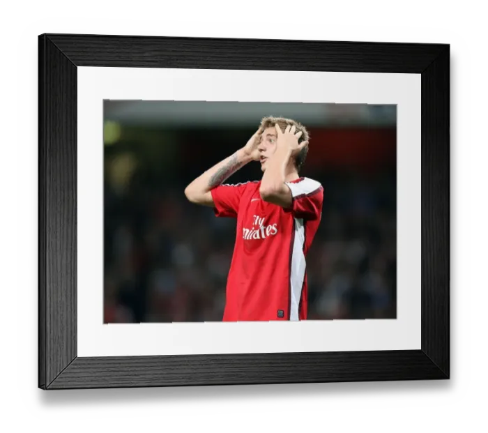 Framed Print : Arsenal's Nicklas Bendtner Scores in 4-0 Victory over FC Twente in UEFA Champions League