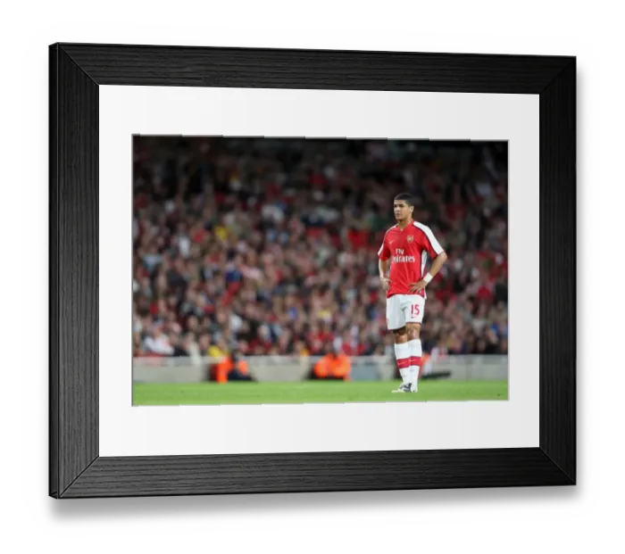 Framed Print : Denilson's Dominance: Arsenal Crushes FC Twente 4-0 in Champions League Qualifier