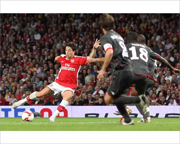 Samir Nasri breaks past Douglas to score the 1st Arsenal goal