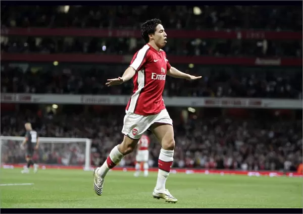 Sami Nasri celebrates scoring Arsenals 1st goal
