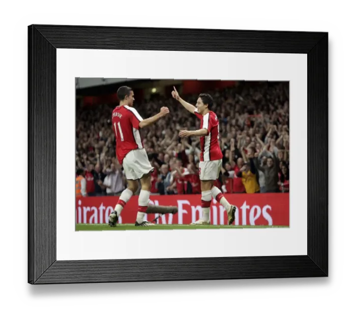 Framed Print : Samir Nasri celebrates scoring Arsenals 1st goal with