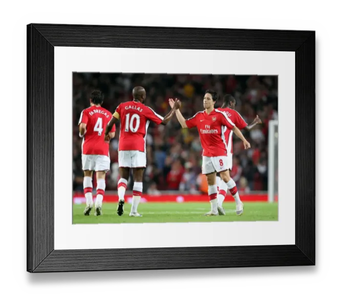 Framed Print : Samir Nasri celebrates scoring Arsenals 1st goal with William Gallas Framed Print : Samir Nasri celebrates scoring Arsenals 1st goal with William Gallas