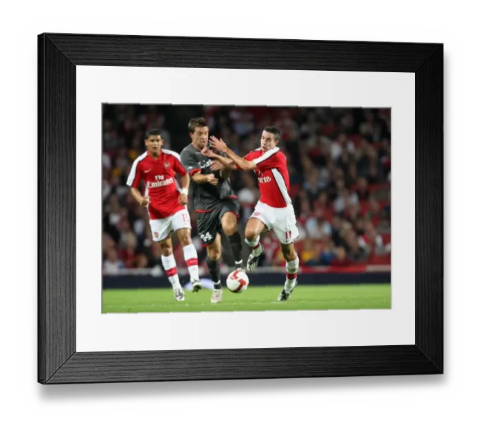 Framed Print : Robin van Persie (Arsenal) Theo Janssen (FC Twente)