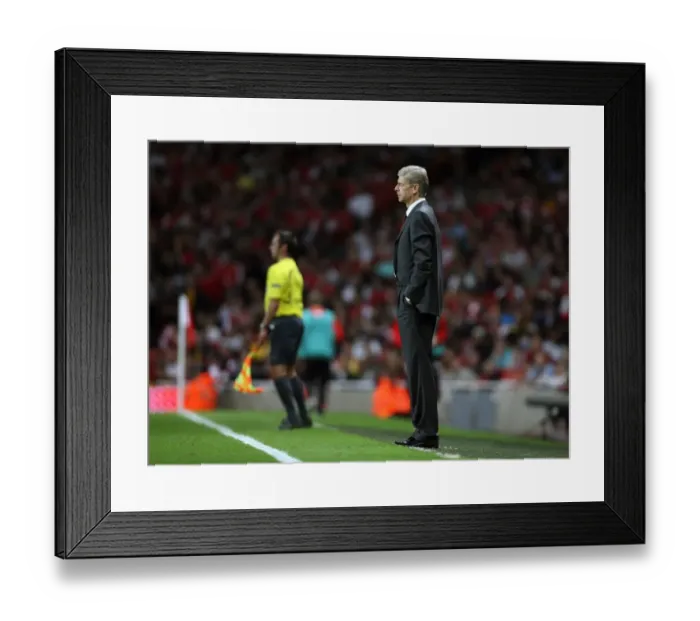 Framed Print : Arsene Wenger Celebrates Arsenal's 4-0 Victory Over FC Twente in the Champions League (2008)