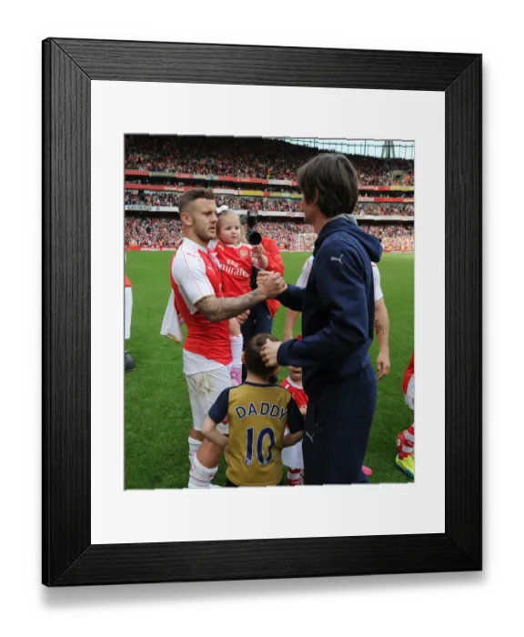 Framed Print : Arsenal's Jack Wilshere and Tomas Rosicky: Celebrating Victory Over Aston Villa (2015-16)