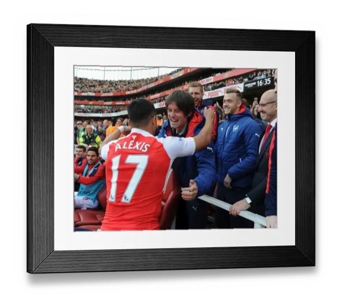 Framed Print : Arsenal Celebration: Sanchez and Rosicky Rejoice Over Goals Against Aston Villa (2015-16) Framed Print : Arsenal Celebration: Sanchez and Rosicky Rejoice Over Goals Against Aston Villa (2015-16)