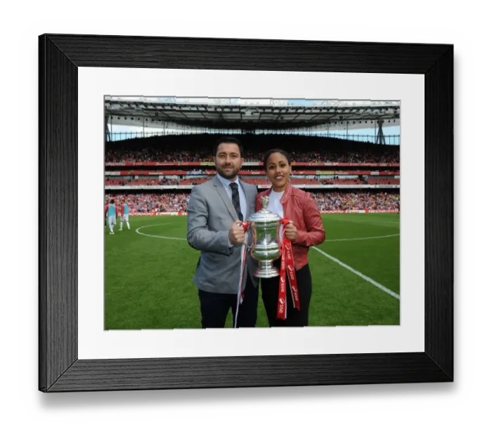 Framed Print : Arsenal Ladies Celebrate FA Cup Victory with Manager Pedro Martinez Losa and Alex Scott at Arsenal vs. Aston Villa, 2016 Framed Print : Arsenal Ladies Celebrate FA Cup Victory with Manager Pedro Martinez Losa and Alex Scott at Arsenal vs. Aston Villa, 2016