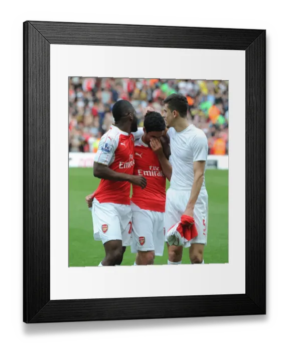 Framed Print : Arsenal: Mikel Arteta's Emotional Victory Celebration with Team (2015-16)