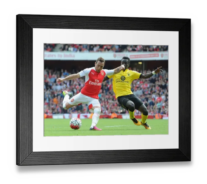 Framed Print : Intense Battle: Cazorla vs. Gana - Arsenal vs. Aston Villa, 2015-16 Premier League