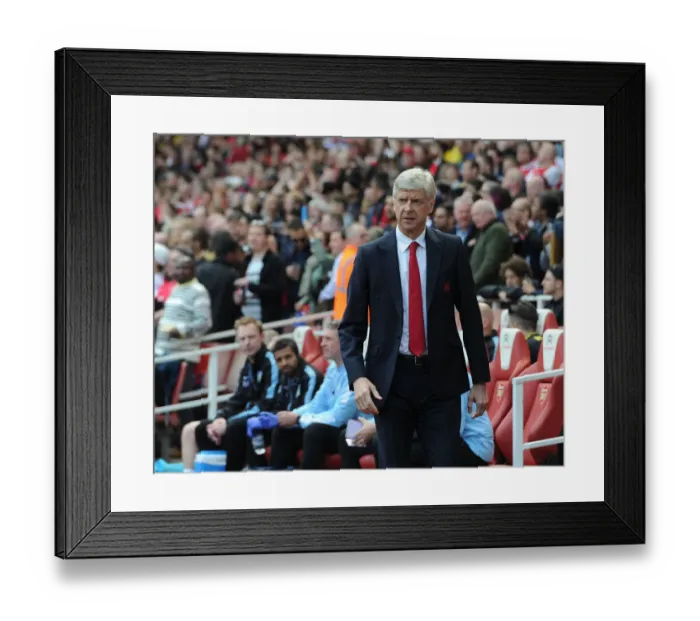 Framed Print : Arsene Wenger: Arsenal Manager Before Arsenal vs. Aston Villa, Premier League 2015-16