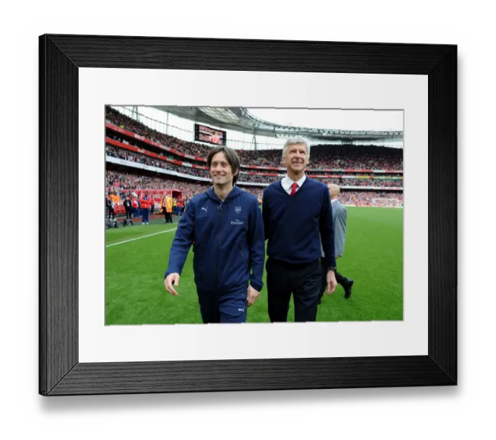 Framed Print : Arsene Wenger and Tomas Rosicky: A Heartfelt Farewell at Arsenal's Emirates Stadium (2015-16)
