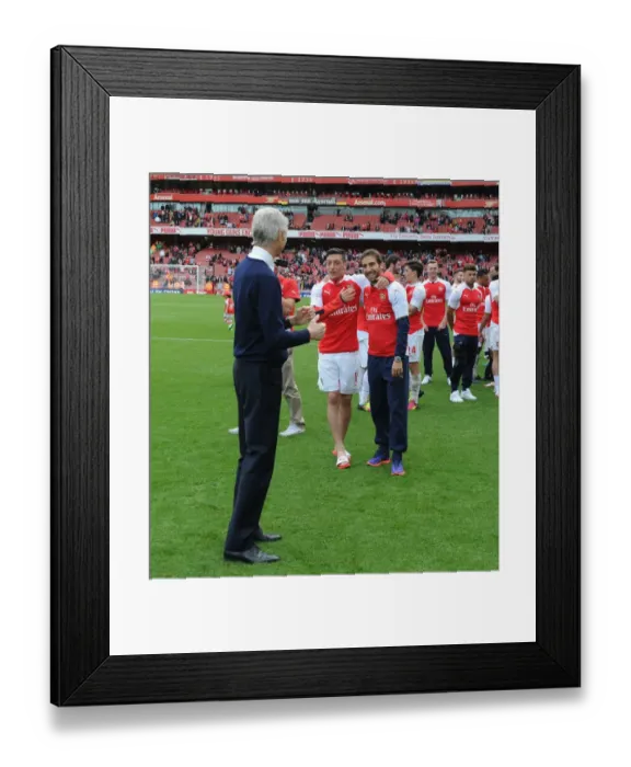 Framed Print : Arsenal's Glory: Wenger, Ozil, and Flamini Celebrate 2015-16 Premier League Victory Framed Print : Arsenal's Glory: Wenger, Ozil, and Flamini Celebrate 2015-16 Premier League Victory