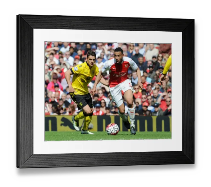 Framed Print : Coquelin in Action: Arsenal vs. Aston Villa (Premier League 2015-16)