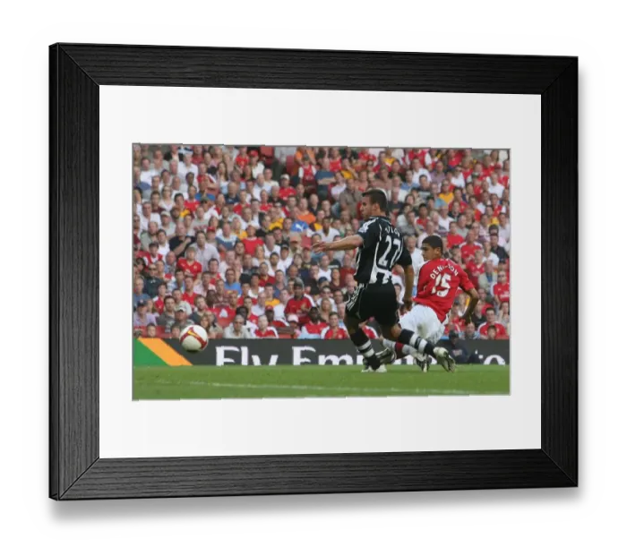 Framed Print : Denilson shoots past Shay Given to score the 3rd Arsenal goal