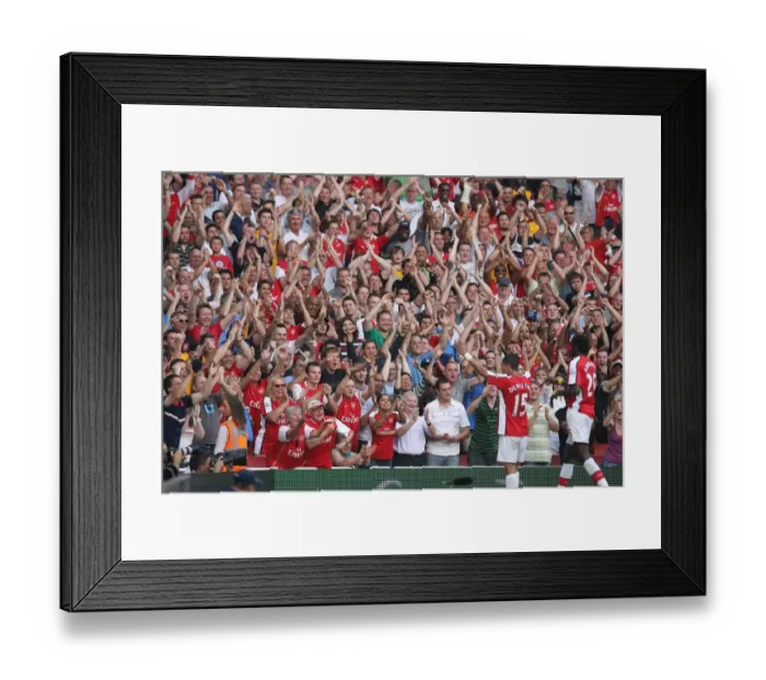 Framed Print : Denilson's Triumph: Arsenal's 3rd Goal vs. Newcastle (30 / 8 / 2008)