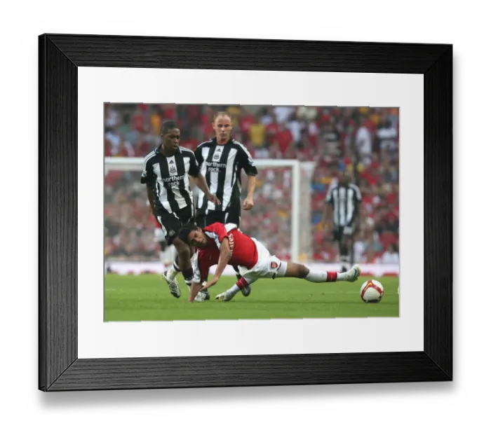 Framed Print : Arsenal's Carlos Vela and Charles N'Zogbia Clash in Arsenal's 3-0 Victory over Newcastle United, Barclays Premier League, Emirates Stadium, 2008
