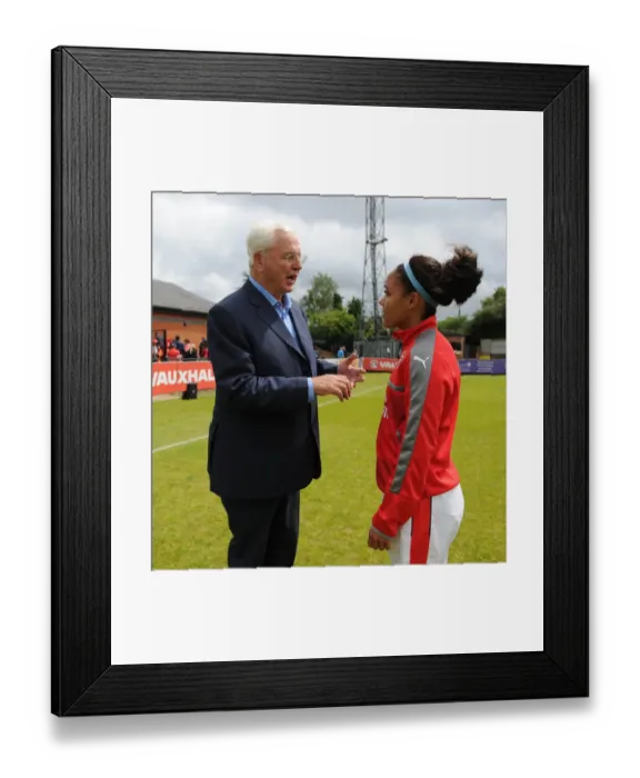 Framed Print : Arsenal Chairman Sir Chips Keswick Connects with Alex Scott Before Arsenal Ladies Triumph Framed Print : Arsenal Chairman Sir Chips Keswick Connects with Alex Scott Before Arsenal Ladies Triumph