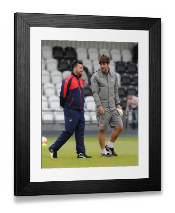 Framed Print : Arsenal Women: Pedro Martinez Losa and Jose Manuel Elena Celebrate 2:0 Victory over Notts County in WSL Division One