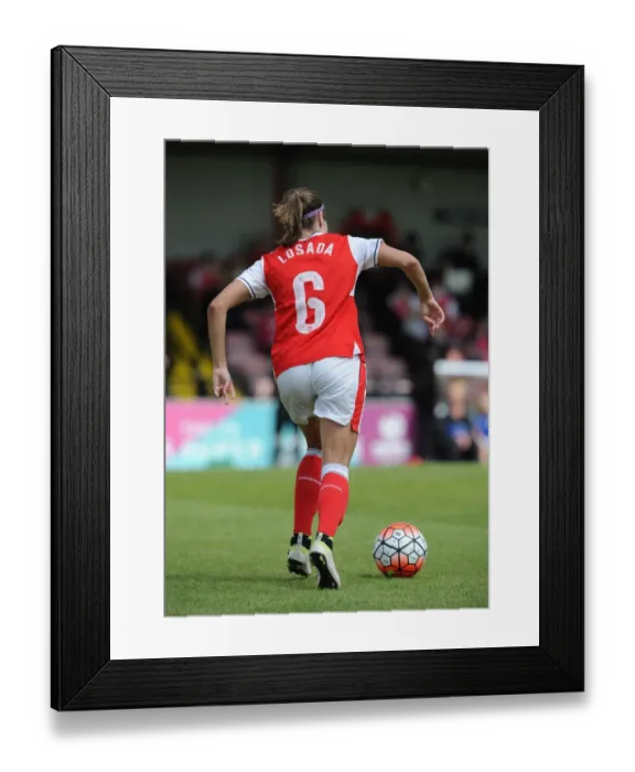 Framed Print : Vicky Losada Scores Duo for Arsenal in 2:0 WSL Division One Triumph over Notts County (Meadow Park, 10 / 7 / 16)