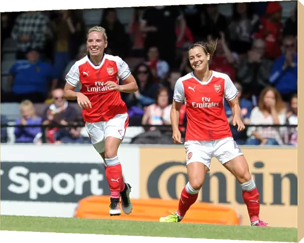 Jordan Nobbs celebrates scoring Arsenals 2nd goal. Arsenal Ladies 2: 0 Notts County