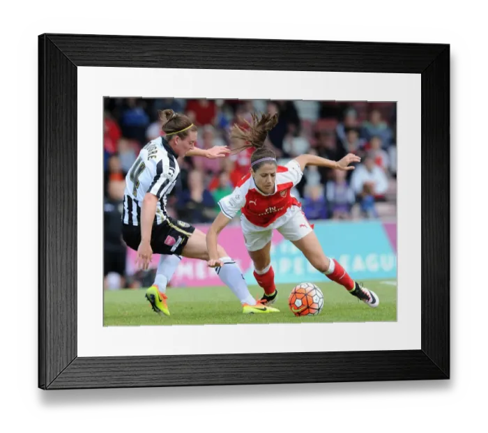 Framed Print : Vicky Losada (Arsenal Ladies) Jade Moore (Notts County). Arsenal Ladies 2: 0 Notts County