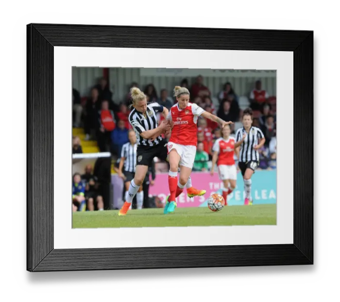 Framed Print : Kelly Smith (Arsenal) Laura Bassett (Notts County). Arsenal Ladies 2: 0 Notts County