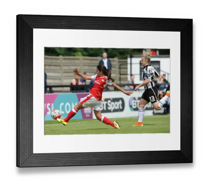 Framed Print : Danielle van de Donk scores Arsenals 1st goal. Arsenal Ladies 2: 0 Notts County Framed Print : Danielle van de Donk scores Arsenals 1st goal. Arsenal Ladies 2: 0 Notts County