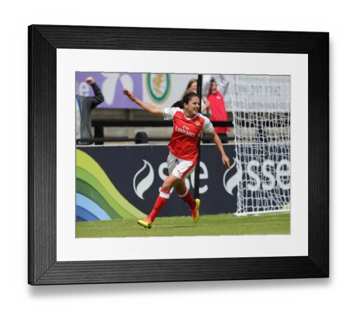 Framed Print : Danielle van de Donk Scores First Goal: Arsenal's Victory Over Notts County in WSL Division One