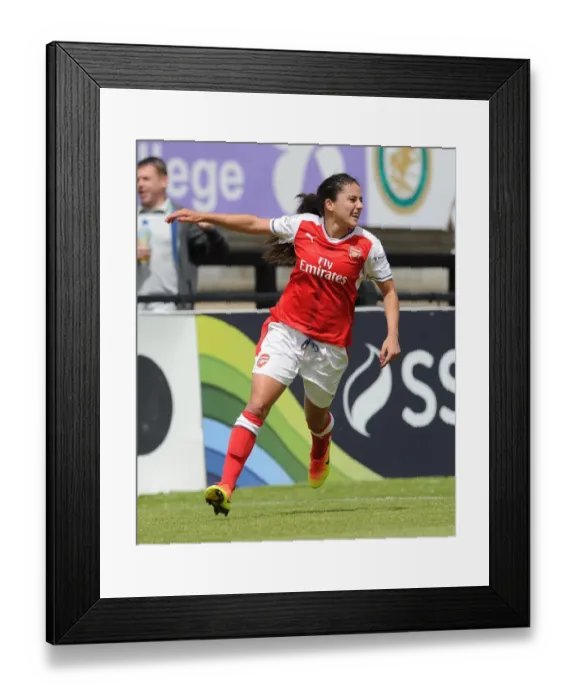 Framed Print : Danielle van de Donk Scores the Opener: Arsenal Ladies Triumph Over Notts County (WSL Division One, Meadow Park, 10 / 7 / 16)