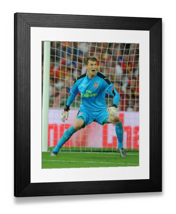Framed Print : Arsenal's Matt Macey in Action during Lens Pre-Season Friendly (2016-17)