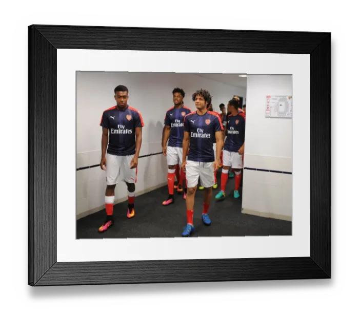 Framed Print : Arsenal Players Alex Iwobi and Mohamed Elneny Pre-Match Huddle at RC Lens, 2016 Framed Print : Arsenal Players Alex Iwobi and Mohamed Elneny Pre-Match Huddle at RC Lens, 2016