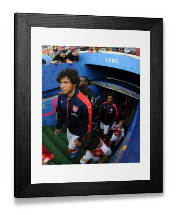Framed Print : Arsenal's Mohamed Elneny Prepares for RC Lens Friendly, July 2016