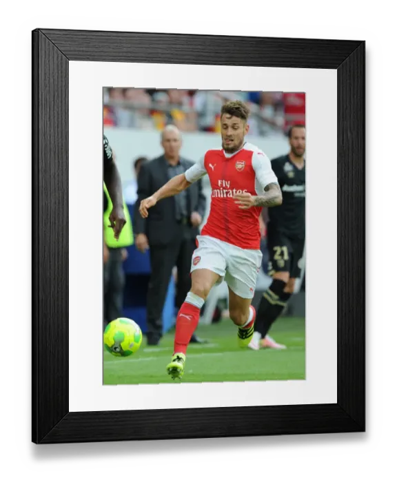 Framed Print : Arsenal's Mathieu Debuchy in Pre-Season Action vs RC Lens (2016)