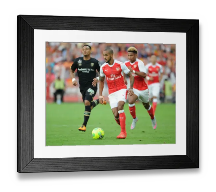 Framed Print : Theo Walcott in Action: Arsenal's Pre-Season Battle against RC Lens, 2016 Framed Print : Theo Walcott in Action: Arsenal's Pre-Season Battle against RC Lens, 2016