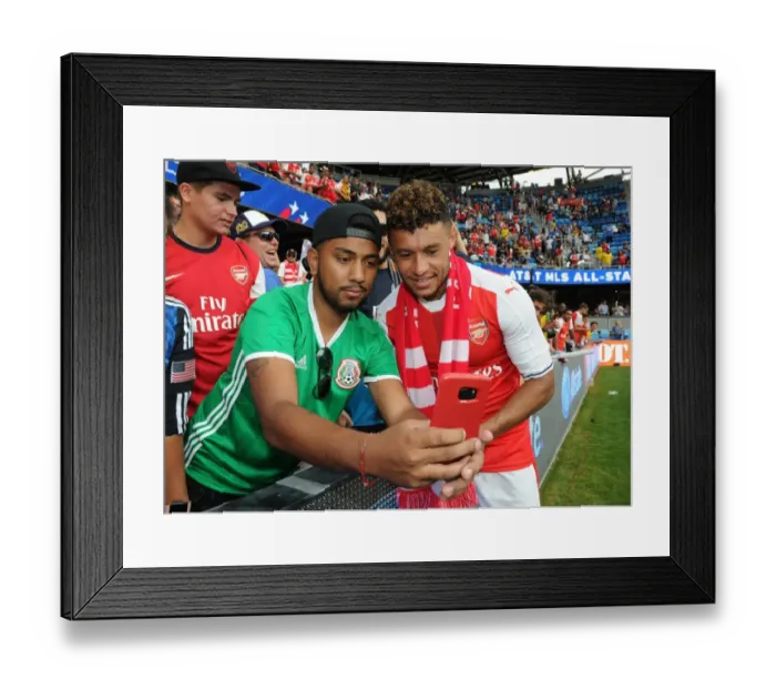 Framed Print : Arsenal's Alex Oxlade-Chamberlain Connects with Fans after MLS All-Stars Match (2016)