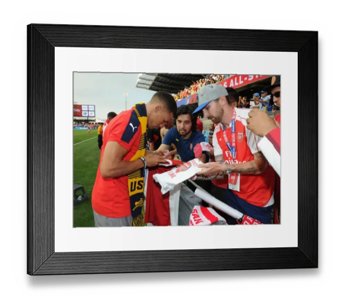 Framed Print : Arsenal's Kieran Gibbs Engages with MLS All-Stars Fans in San Jose (2016)
