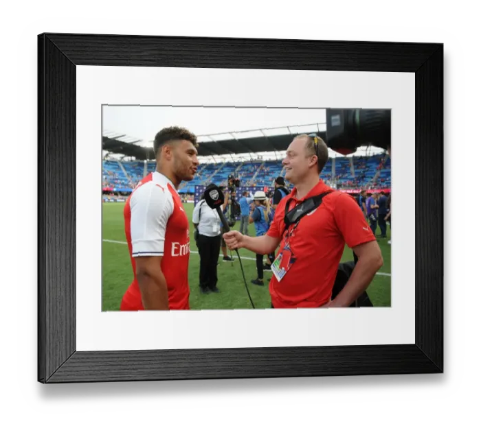 Framed Print : Alex Oxlade-Chamberlain's Post-Match Reflections: Arsenal vs MLS All-Stars (2016)