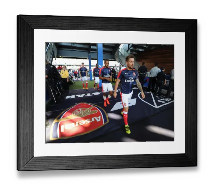 Framed Print : Mathieu Debuchy: Arsenal Star's Pre-Match Focus at 2016 MLS All-Stars
