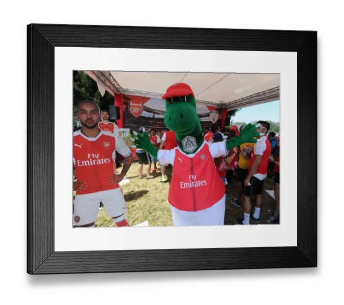 Framed Print : Arsenal's Gunnersaus Mascot Before Arsenal vs CD Guadalajara Match