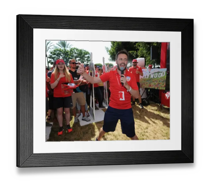 Framed Print : Nigel Mitchell before the match. Arsenal 3: 1 Chivas Framed Print : Nigel Mitchell before the match. Arsenal 3: 1 Chivas